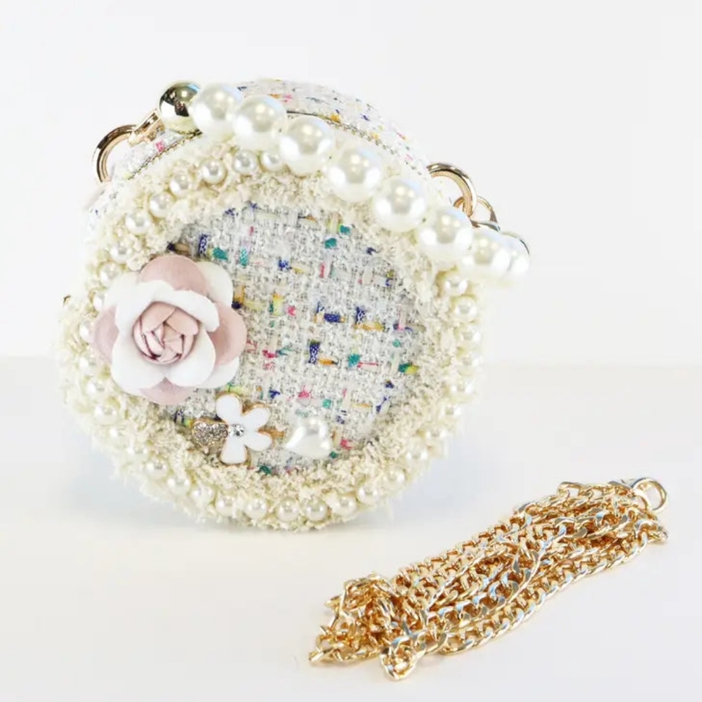 'Miss Pearl' White Purse